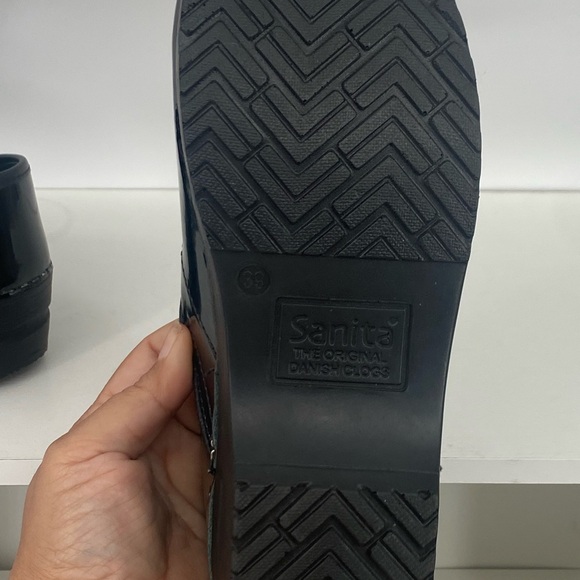 Sanita Original Danish Non Slip Professional Black Patent Leather Clogs NWOT - Picture 12 of 13